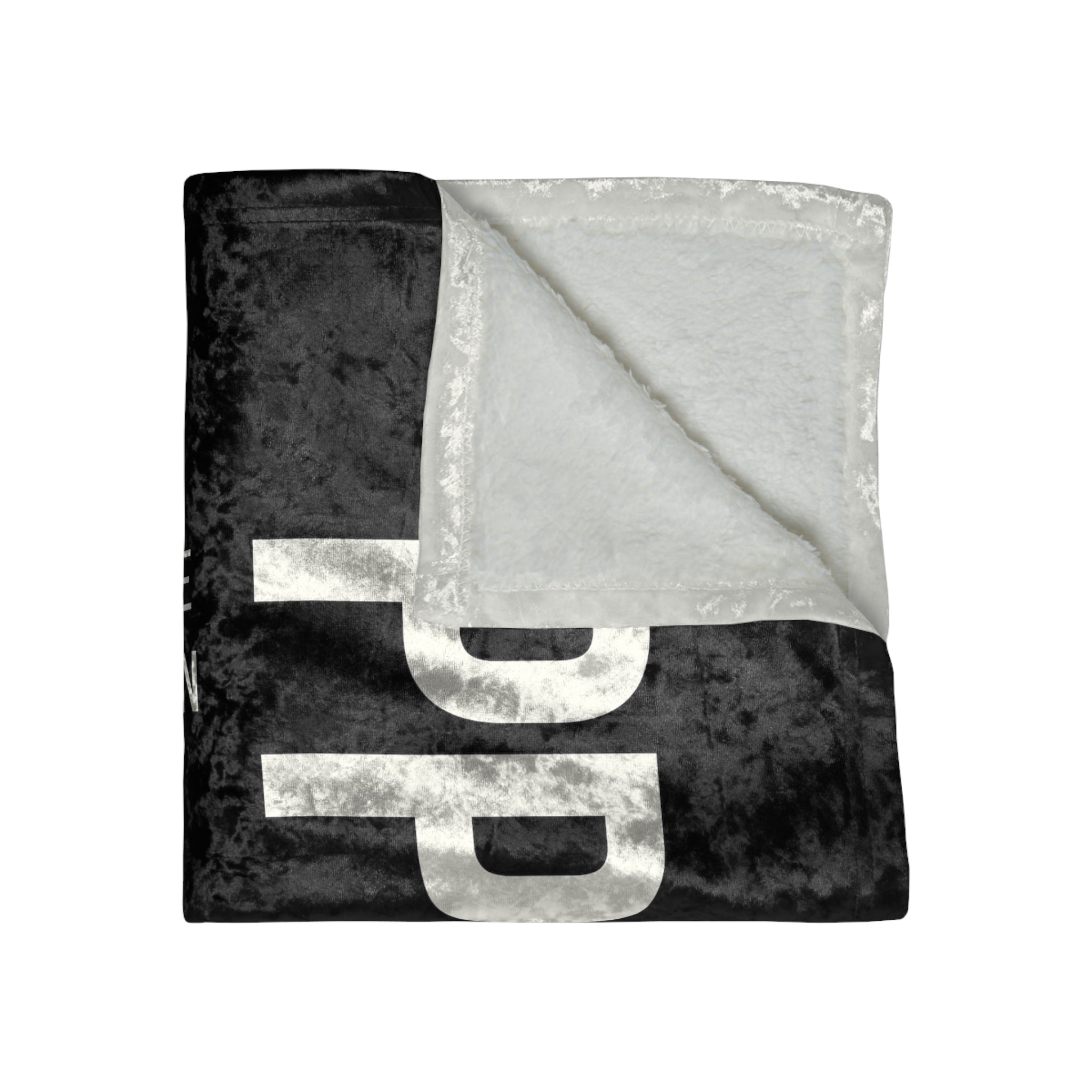 Crushed Velvet Blanket (Black & White)