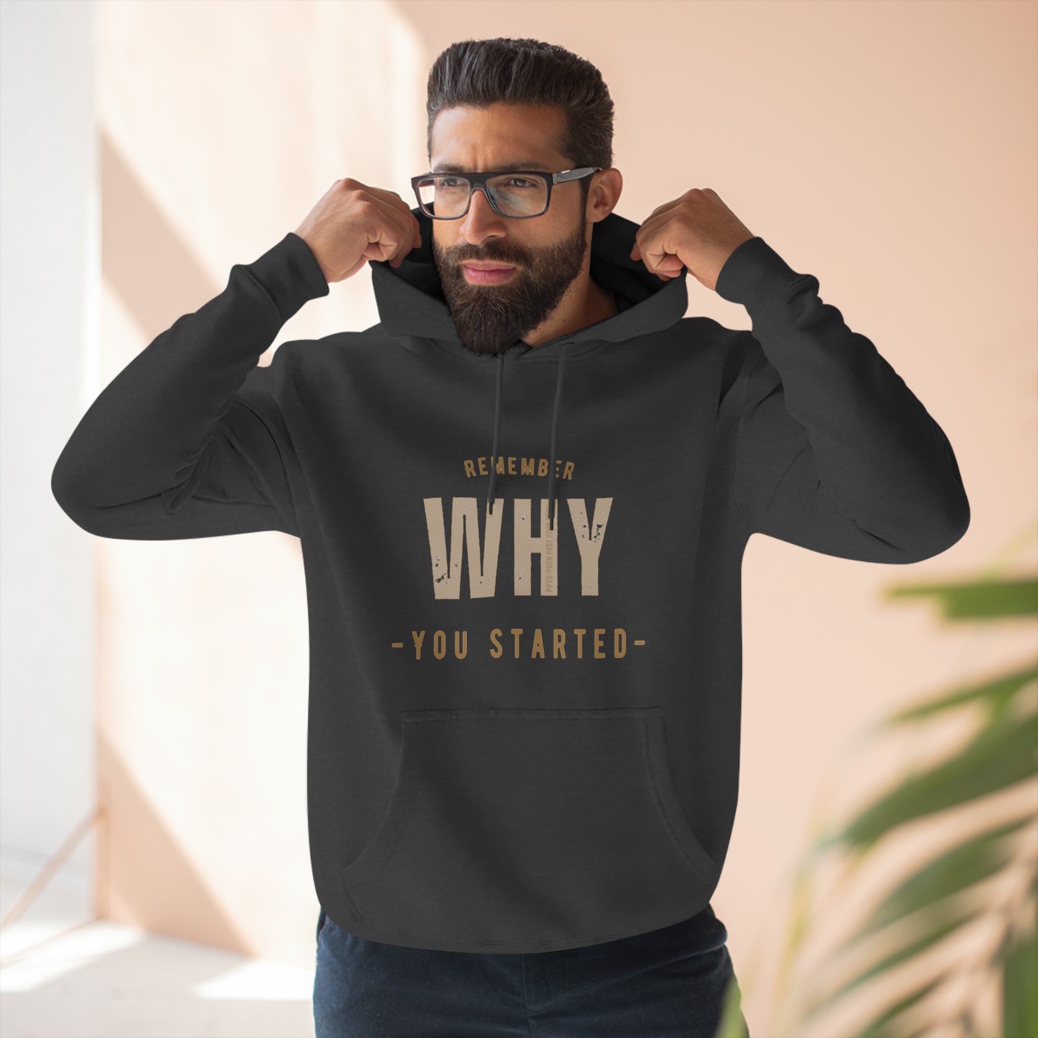 Remember Why You Started Premium Pullover Hoodie (Gold)