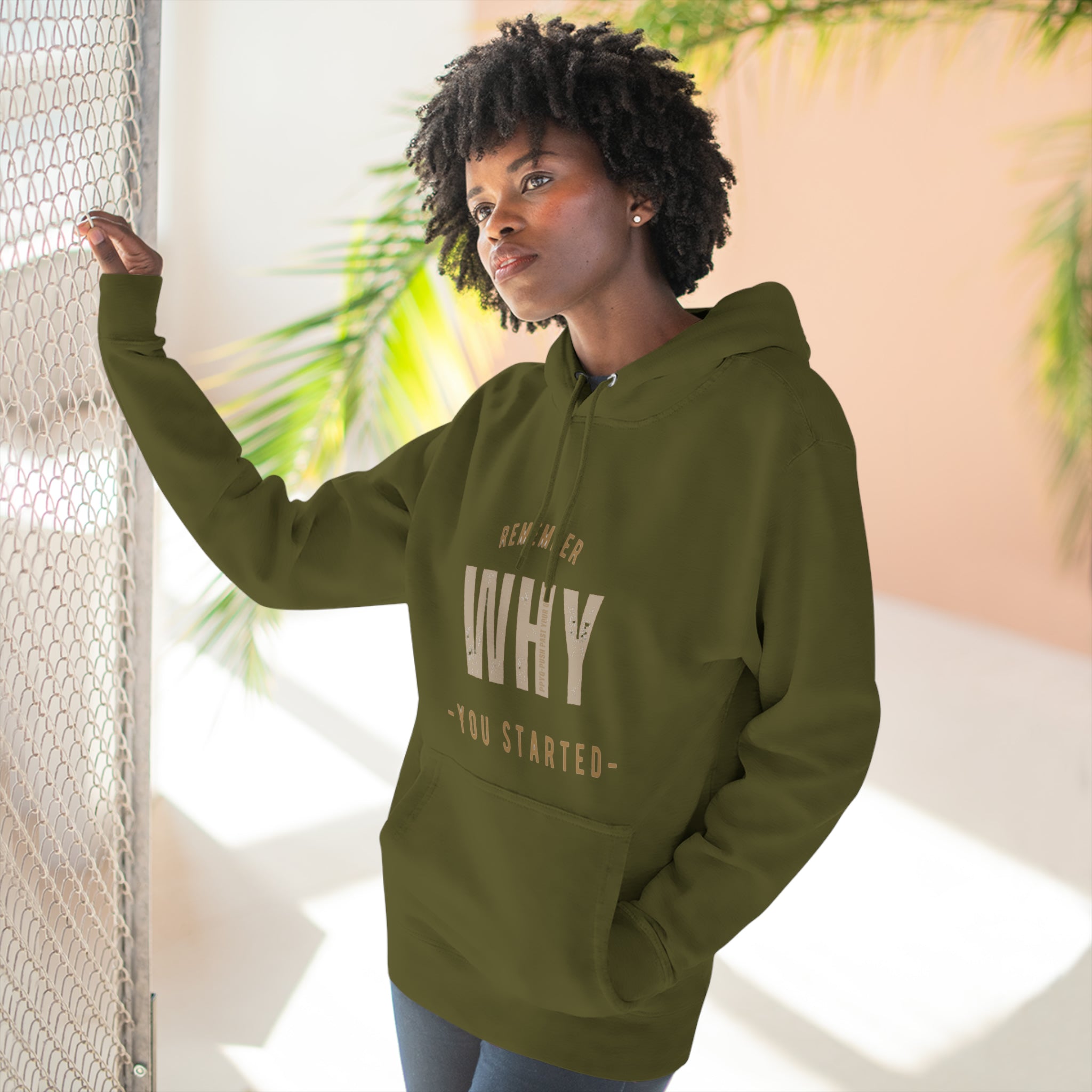 Remember Why You Started Premium Pullover Hoodie (Gold)