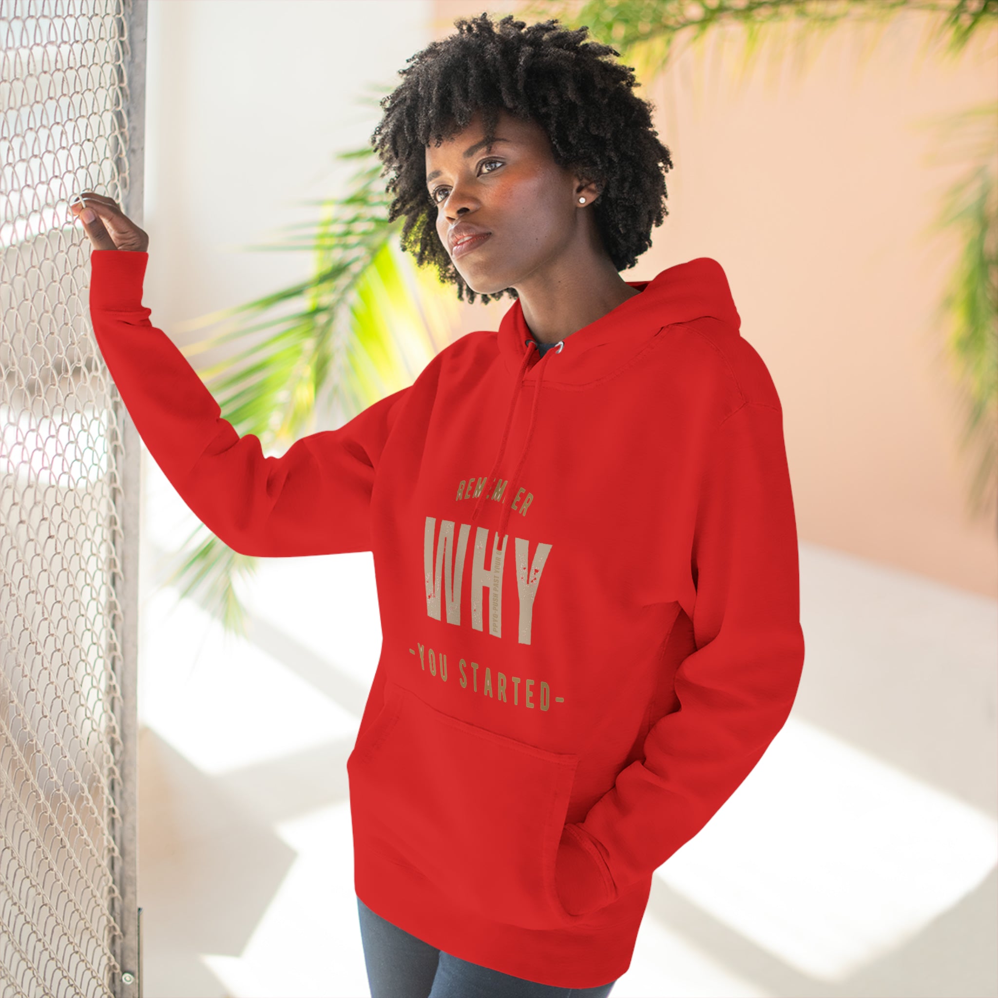 Remember Why You Started Premium Pullover Hoodie (Gold)