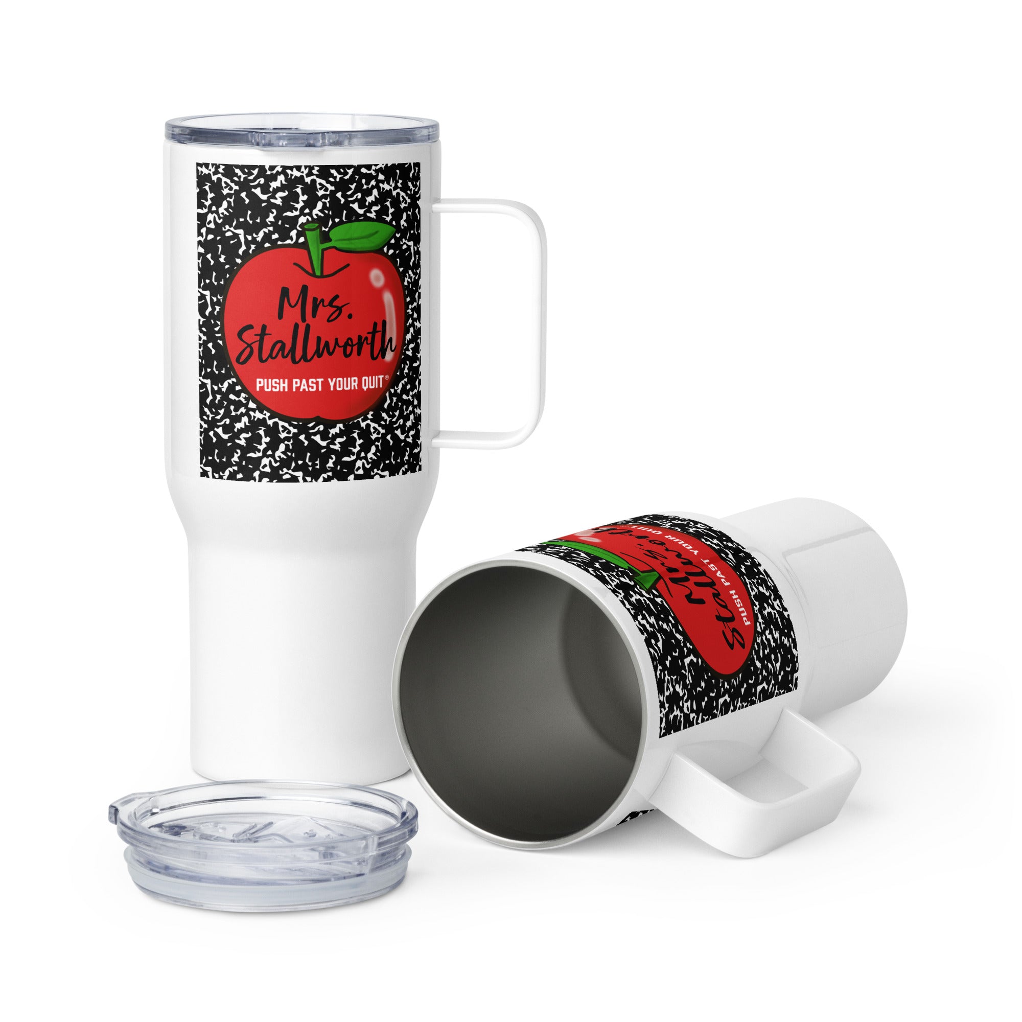 Teacher Red Apple Travel mug with a handle