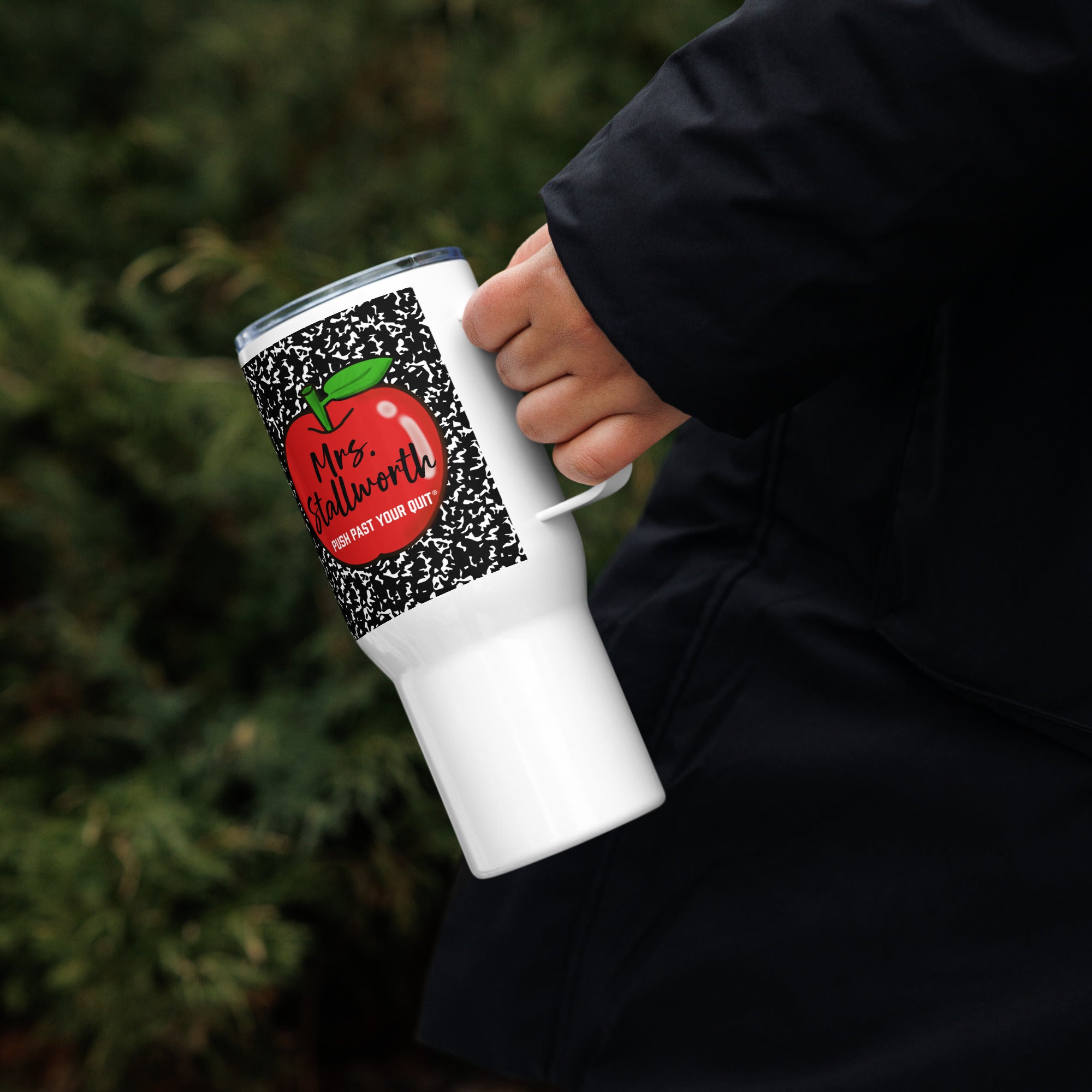 Teacher Red Apple Travel mug with a handle
