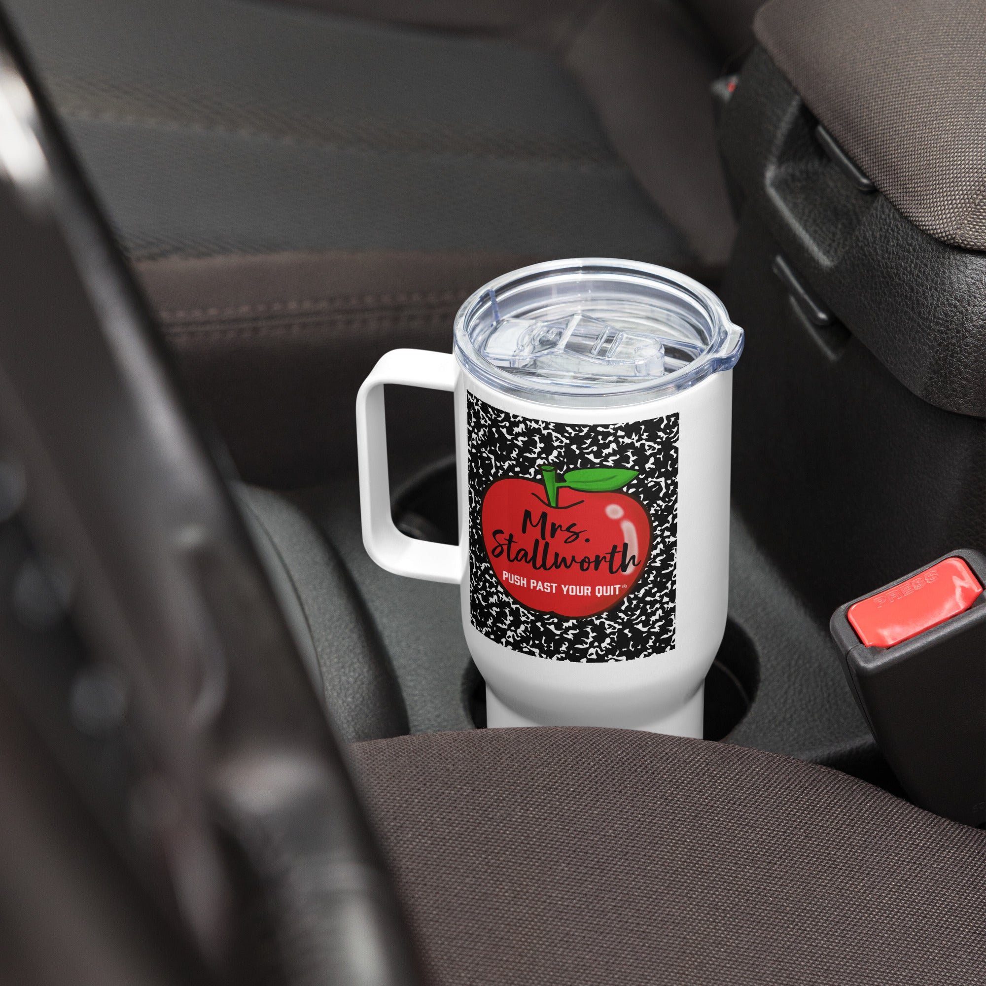 Teacher Red Apple Travel mug with a handle