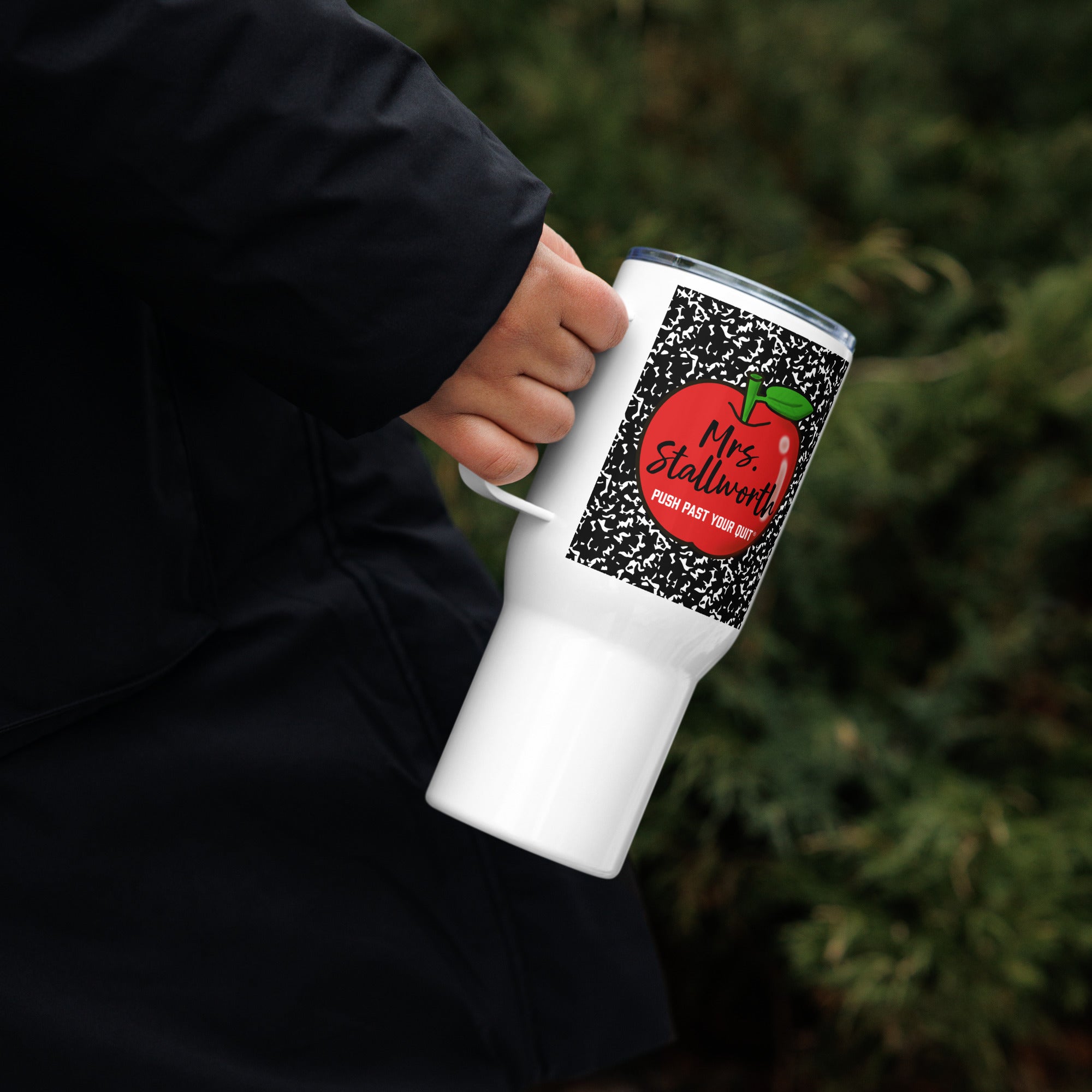 Teacher Red Apple Travel mug with a handle