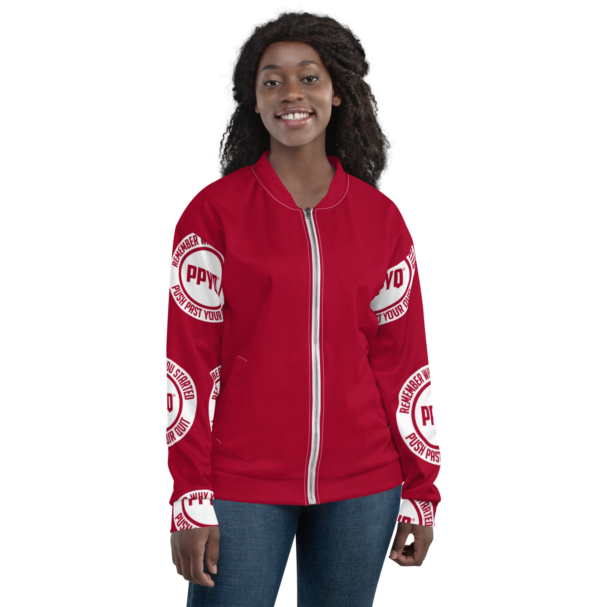 Red & White Unisex Bomber Jacket