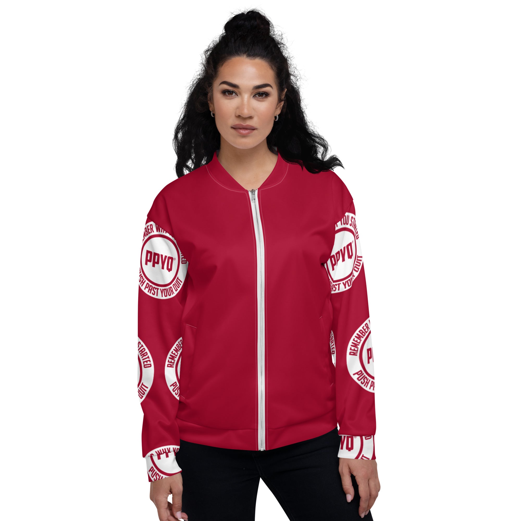 Red & White Unisex Bomber Jacket