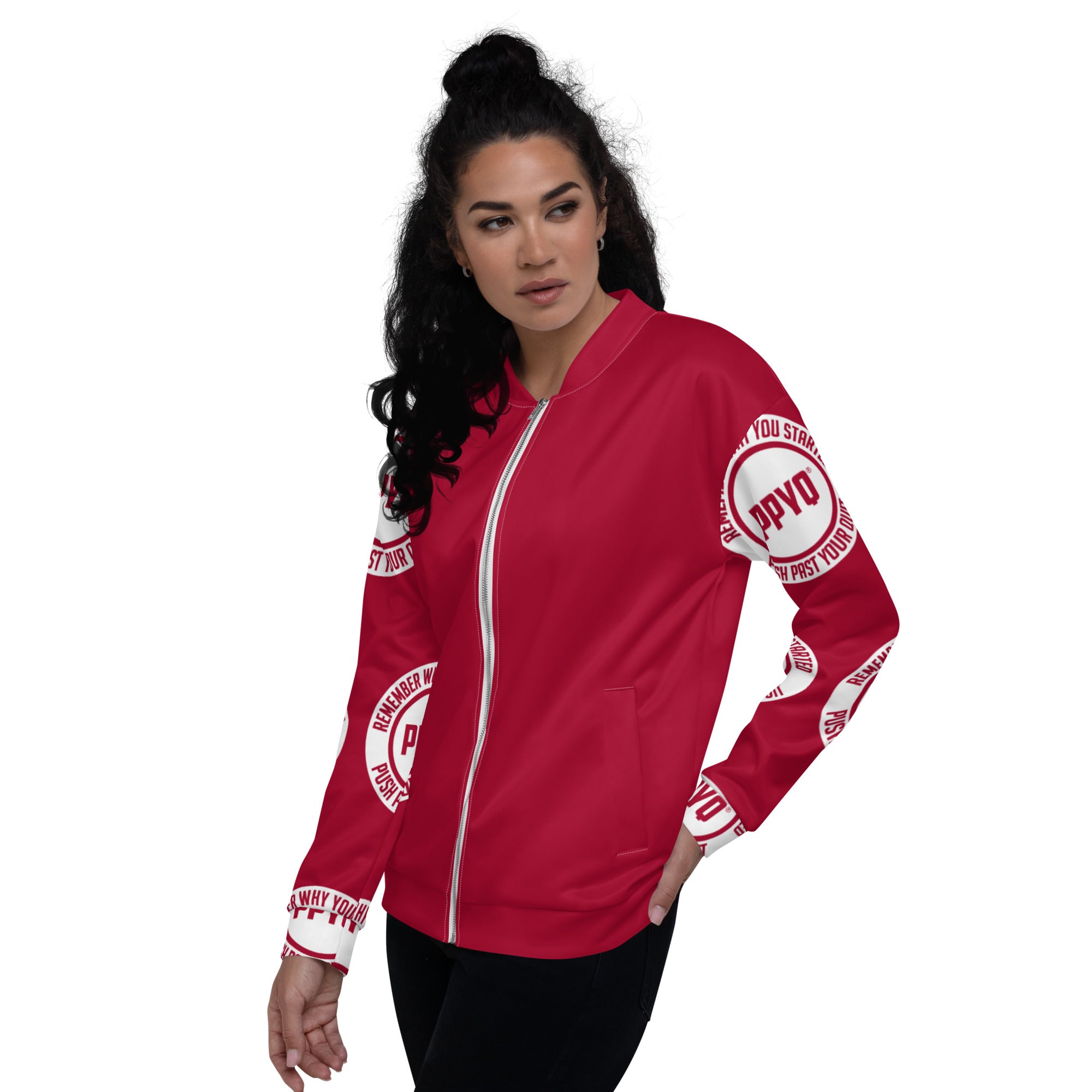 Red & White Unisex Bomber Jacket