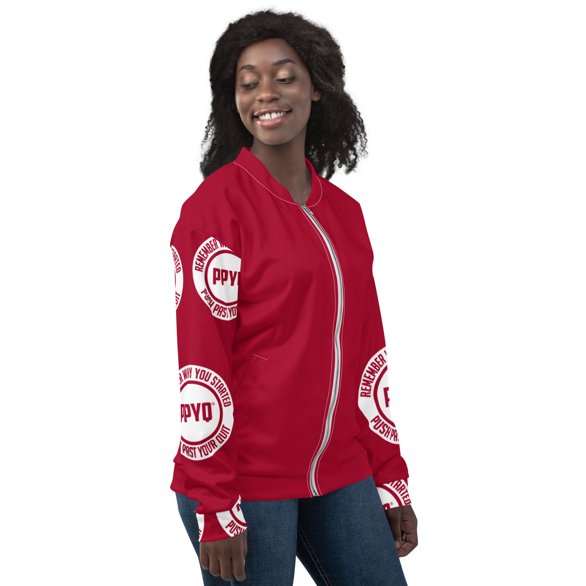 Red & White Unisex Bomber Jacket