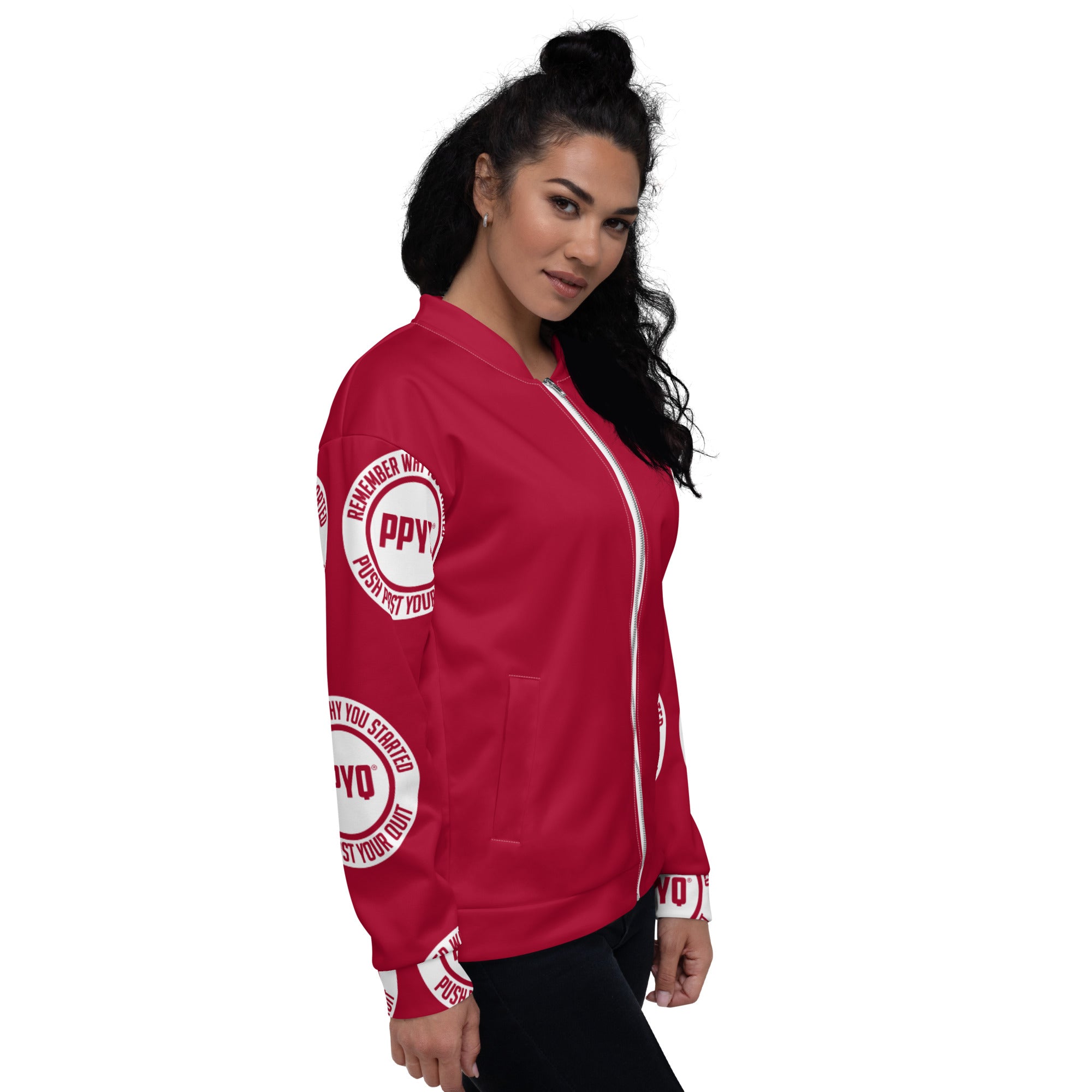 Red & White Unisex Bomber Jacket